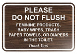 All Quality Please Do Not Flush Thank You Bathroom Etiquette Sign - 5 x 7 (Walnut)