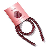Risyfjew 50PCS 8mm Garnet Red Glass Gemstone Round Loose Beads for Jewelry Making Chakra Crystal Stone Beads for Bracelets Neckl