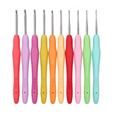 Givni Mart 10 Pcs Ergonomic Crochet Hook Set, 0.5Mm2.75Mm Multicolor Soft Grip Metal Crochet Needles For Lace, Cotton Thread, Y