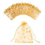 NFI essentials Organza Potli Pouch for Gifts,Jewelry & Return Gifts,Premium Net Fabric with Golden Drawstring Traditional Potli