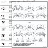 LEES A.M. 1 PC Lash Mapping Chart Eyelash Extension Beginner Training Practice Chart Lash Map Supply Kit, Beginner Eyelash Exten