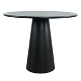 Jofran Nash Mid-Century Modern Round Pedestal Dining Table for Kitchen or Dining Room, Black, 36 Counter Height