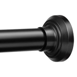 ENJOYBASICS Matte Black Shower Curtain Rod 30 to 52 Inches, 1 Inch Stainless Steel Adjustable Spring Tension Rods No Drill for B