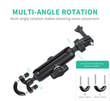 Camera Motorcycle Mount for Gopro Accessories,360 Rotation Metal Action Camera Clamp Holder with 1/4Thread for Moto Bike Bicycle