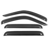 Tape On External Window Visor Compatible with 2002-2007 Jeep Liberty, Slim Style Acrylic Smoke Tinted&Semi-Transparent Sun Rain 