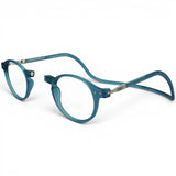 Clic Magnetic Reading Glasses - Adjustable Neck Hanging Readers - Secure Fit with Rigid Headband - Brooklyn (S-M, Jean Blue, 3.0