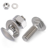 VGBUY 5/16-18 x 3/4 Carriage Bolts Screws 20 Sets, 304 Stainless Steel 18-8, Round Head Square Neck, Carriage Bolts and Nuts Kit
