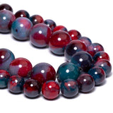 Nitopupu 38pcs 10mm Natural Red and Green Painted Agate Round Gem Stone Beads for Jewelry Making Adults DIY Bracelet Necklace Ea