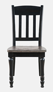 Jofran Madison County Reclaimed Solid Wood Slatback Farmhouse Dining Chair (Set Of 2), Vintage Black