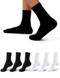 Amazon Brand Symbol Kids Calf Length Cotton Socks (Unisex_KdScuSs25200_3 Black + 3 White_68 Years
