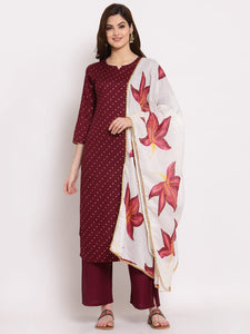 Gosriki Women'S Rayon Straight Kurta With Palazzo & Dupatta (Kpzd-Cot-10023-Purple_M-Go_Purple_Medium),Purple,,B09LSB59XY