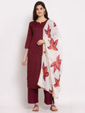 Gosriki Women'S Rayon Straight Kurta With Palazzo & Dupatta (Kpzd-Cot-10023-Purple_M-Go_Purple_Medium),Purple,,B09LSB59XY