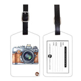 Nutcase Designer Luggage Travel Baggage Tags Set Of 2 With Name Card Inside Camera