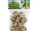 Yum Balls! - Squirrel Munchies - Healthy Natural Treat with Nuts & Seeds - Squirrels, Chinchillas, Prairie Dogs, Degus, Rats, Ha