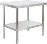 KUARBARR Stainless Steel Table for Prep & Work with Undershelf 24 x 30 Inches NSF Metal Commercial Kitchen Prep Table with Adjus