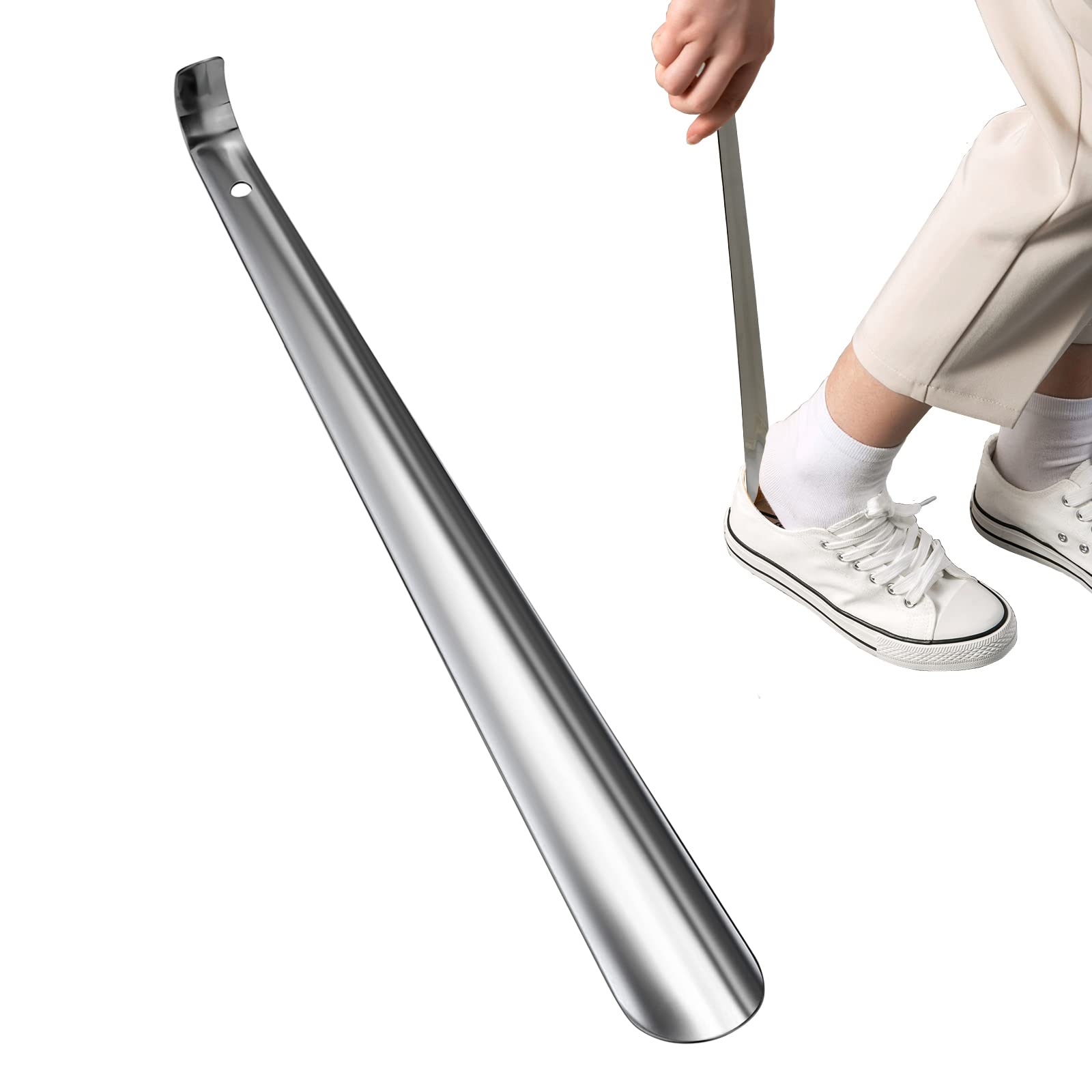 Rimhew Shoe Puller Long Handle Metal Shoe Puller (Men's, Women's, Children's, Elderly), 16.5 or Extra Long Shoe Puller