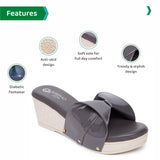 Ortho Joy Fancy Doctor Slippers || Comfortable Wedges Sandals For Women Stylish,Grey,3,B0B31ZH3Y9