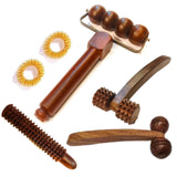 Master Arts Shisham Wood Back/Neck/Face/Head/Hand/Legs Massager Roller Body Stress Releif Acupressure Acupuncture Cutter Manual 