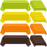 SmoothNovelty 24 Pcs Thanksgiving Fall Disposable Plastic Tablecloth 54x72 Inch Friendsgiving Autumn Orange Vinyl Rectangle Tabl