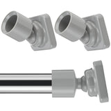 L Shape Shower Curtain Rod Holder - 25mm Angled Mount with Swivel Joints & Hardware Kit, Drilling Required (2, Grey)