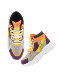 Shoetopia Smart High Top Casual Lace-Up Multi Sneakers For Women & Girls /Eu36,Multicolor,3,B0DFVGVLBS