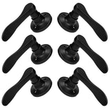 Gobrico 6 Pack Wave Dummy Door Levers, Matte Black No-Turning Door Handle(3 Left-Handed and 3 Right-Handed Door Knobs)