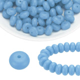 HARFINGTON 110Pcs Silicone Beads 14mm Lentil Rubber Focal Beads Bulk for Pens Keychain Bracelet Necklace DIY Crafts Making, Cold