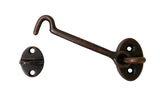 QCAA Heavier Duty Brass Door Hook Latch & Eye, 4, Antique Copper, Made in Taiwan, 1 Pack