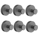 PETIMETI Vacuum Suction Cup Hooks 6 Pack, Heavy Duty Aluminum Alloy Shower Hooks for Bathroom Kitchen Glass Tile Mirror Walls, N