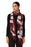 Icw WomenS Elegant Floral Print Scarf Dn101 (Maroon)