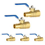 (Pack of 5) EFIELD Cold Expansion Pex-A 3/4-inch X 3/4 Inch FNPT Brass Full Port Shut-off Ball Valve for Pex-A Pipe Connection, 