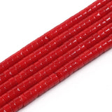 NITOPUPU 150Pcs 4 2mm Natural Red Coral Spacer Stone Beads for Jewelry Making Supplies, Loose Semi Flat Round Gemstone Tube Bea