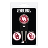 Team Golf NCAA Oklahoma Sooners Divot Tool Pack With 3 Golf Ball Markers Divot Tool with 3 Golf Ball Markers Pack, Markers are R