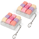 2 Pcs Keyboard Fidget Toy, Keyboard Fidget Clicker for Adults Relieve Stress and Anxiety Decompression Keyboard Fidget Keychain 