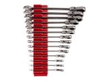 TEKTON Flex Head 12Point Ratcheting Combination Wrench Set with Modular Wrench Organizer, 14Piece (619 mm) | WRC95302
