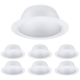 TORCHSTAR 6 Inch Classic White Recessed Can Light Trim, Step Baffle with Detachable Ring, Full Metal, Fit Halo/Juno Remodel Rece