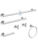 Chrome Bathroom Accessories Set, SUS304 Stainless Steel 6 Pieces Bathroom Hardware Set, 16&26 Inch Bath Towel Bar Set, 2 Towel H