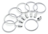Iron Metal Curtain Clip Rings 2 Inch Interior Diameter Set of 14, White by Perfect Order