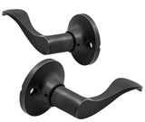 Berlin Modisch Dummy Lever Door Handle [Pack of Two] for Closets with a Oil Rubbed Bronze Finish, Single Side, Non-Turning Pull 