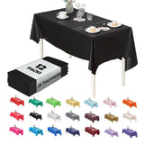 Evershine (12-Pack Heavy Duty Plastic Table Covers Tablecloth (Reusable) (Rectangle 54 X 108, Black)