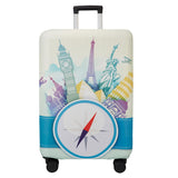 WUJIAONIAO Travel Luggage Cover Baggage Suitcase Cover Protector Skins 18-32 Inch (compass, XL (for 29-32 inch luggage))