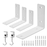 Redunest L Floating Shelf Brackets,4 Pack Heavy Duty L Brackets for Shelves, L 5 X H 4 White Metal Countertop Support Brackets,W