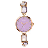 Timex Fria Analog Watch For Women With Purple Round Dial & Rose Gold Brass Bracelet Band Water Resistant Women'S Wrist Watches -