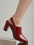 Shoetopia Croco Print Stylish Pointed Toe Cherry Pumps For Women & Girls-Eu40,Cherry,7,B0D76TNNHZ