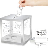 Pajean 50 Pcs Greenery Share a Memory Card for Celebration of Life Cards Box with Transparent Windows Memory Box for Funeral Wed