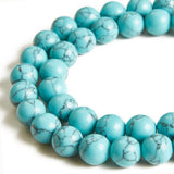 100pcs 6mm Blue Turquoise Beads Natural Gemstone Beads Round Loose Beads for Crafting and Jewelry Making