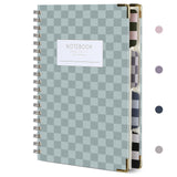 Resurhang Checkered Spiral Notebook with Dividers & Tabs, 7.25inch x 10inch 240 Pages Cute Hardcover 5 Subject Notebook for Work, Scho