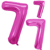 GOER Pink Foil Balloons Number 7,Huge Number Balloons for 7th 77th Birthday Party Supplies Anniversary Decorations(3 pcs,42 inch
