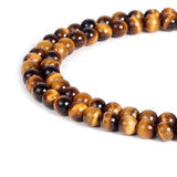 BEADNOVA Yellow Tiger Eye Beads Natural Crystal Beads Stone Gemstone Round Loose Energy Healing with Crystal Stretch Cord for Je