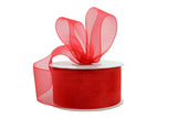 Ribbon Bazaar Plain Sheer Organza 2-1/2 Red 50yd Spool 100% Nylon Ribbon